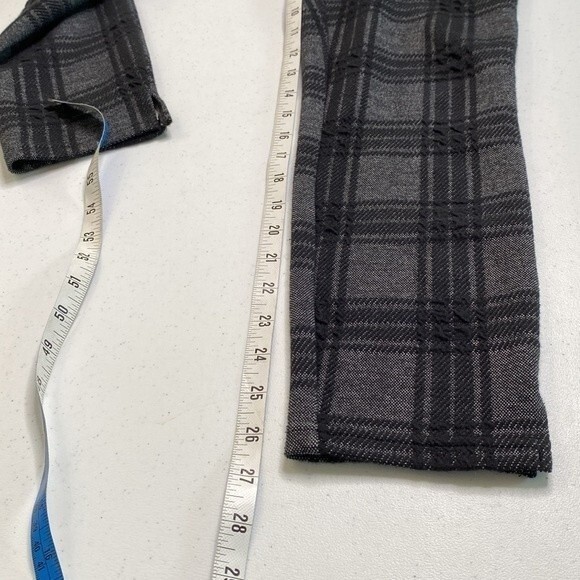 Hue Plaid Loafer Skimmer Skinny Leggings Pants Exposed Front Zipper Textured - Picture 8 of 15